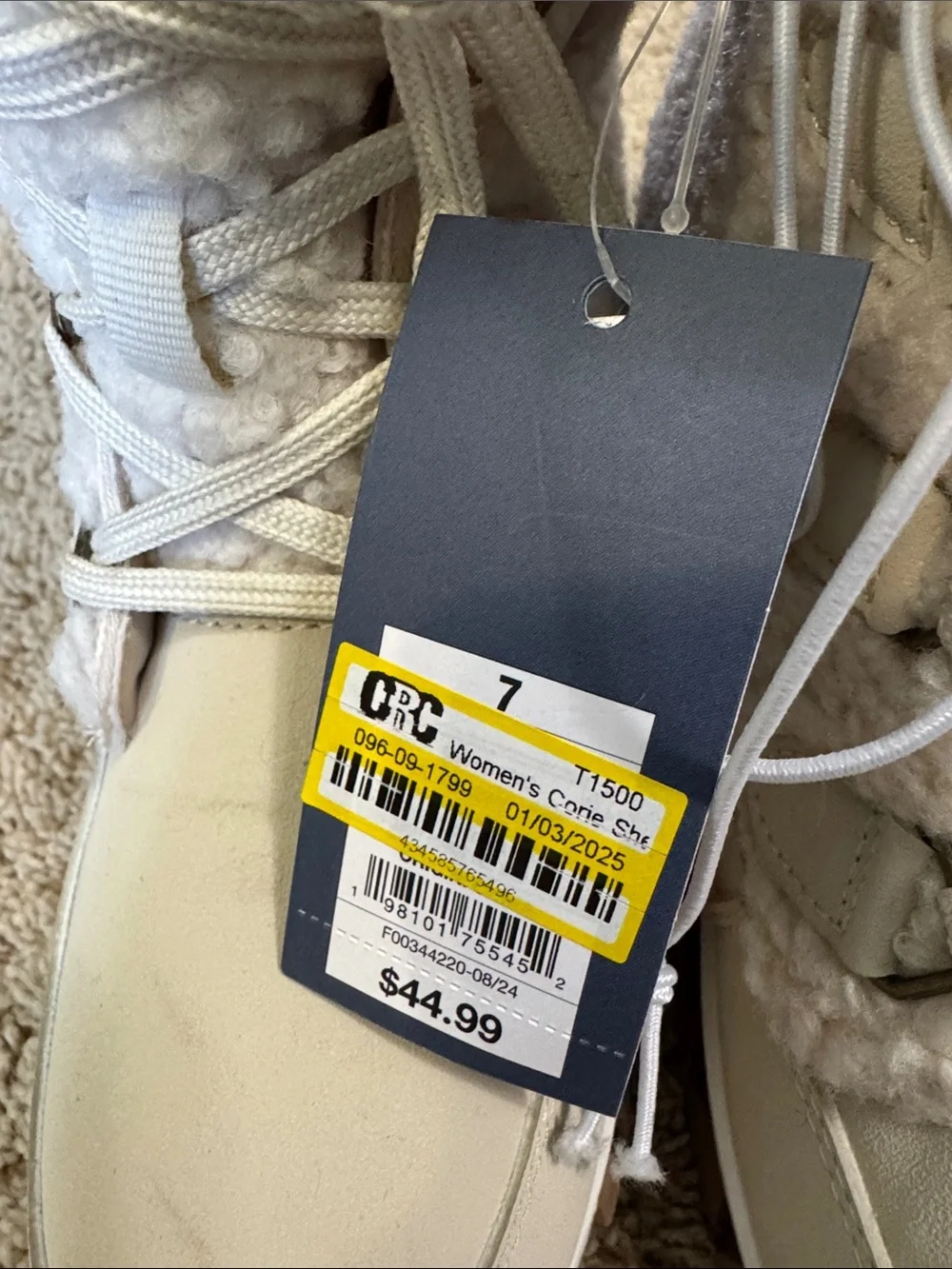 Universal Thread Cream Faux-Shearling Lace-Up Winter Boots - Picture 3 of 3